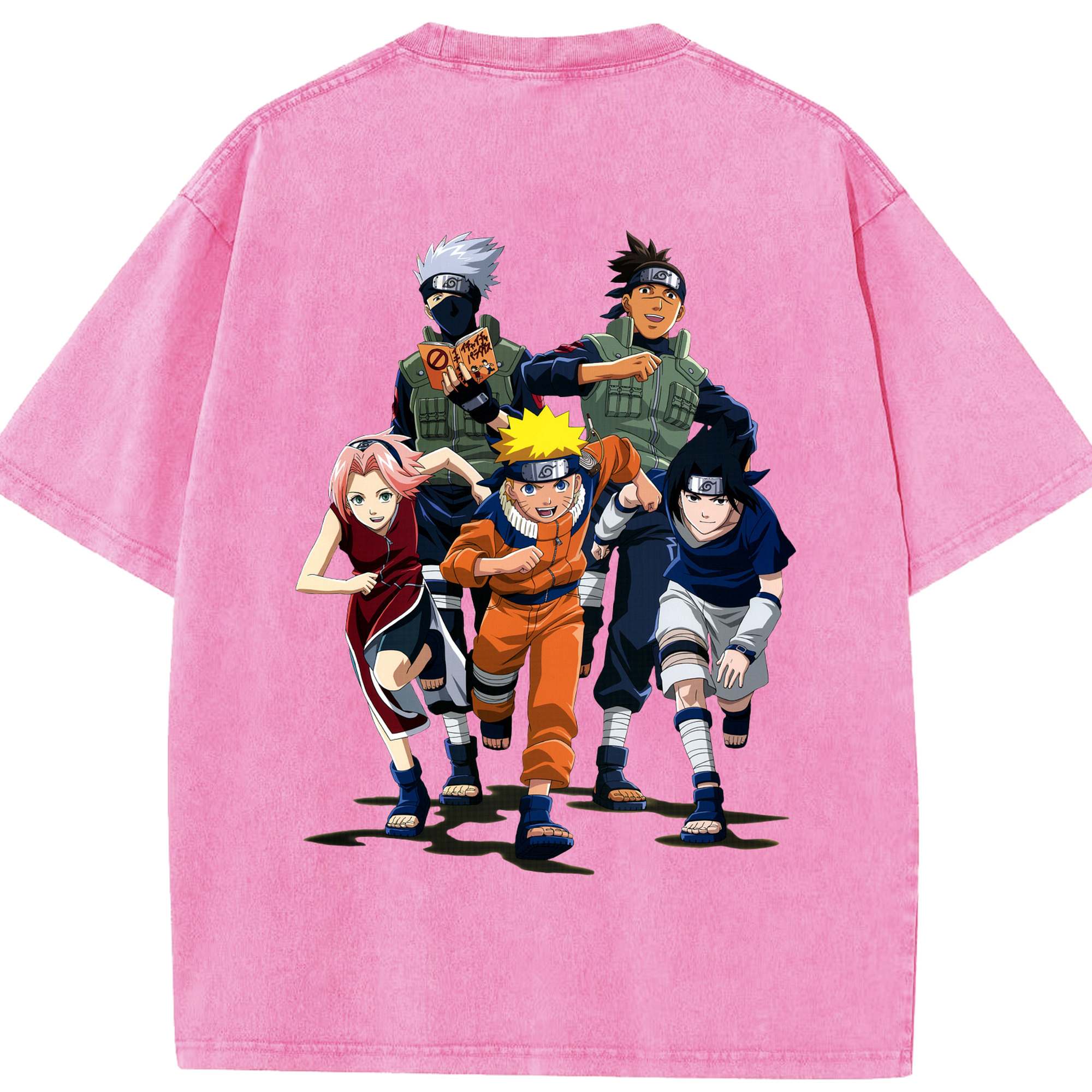 （画像用） NARUTO -ナルト- うずまき ナルト Uzumaki Naruto 綿100% ヴィンテージ風 半袖Tシャツ（背面プリント）